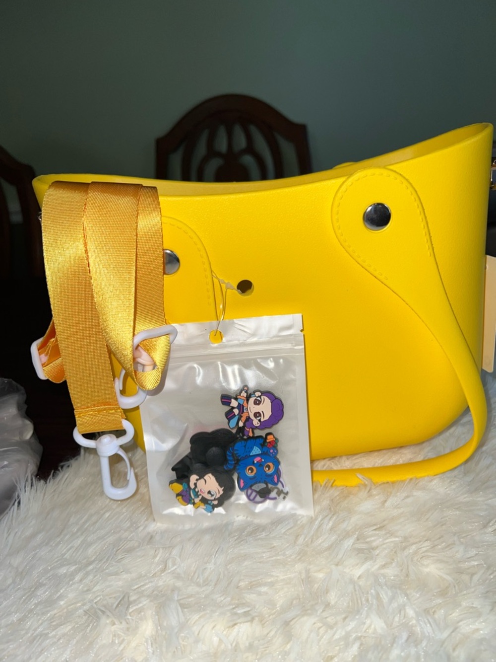 Bright Yellow Kids Crossbody Bag with Removable Strap